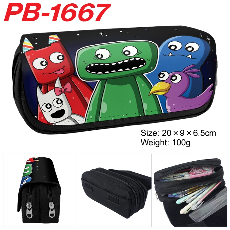 Garten of Banban Animation double-layer large-capacity double-layer zipper pen bag 20x9x6.5cm PB-1667