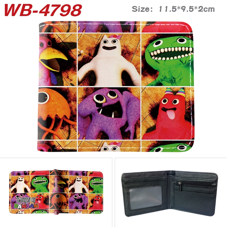 Garten of Banban Animation color PU leather half fold wallet 11.5X9X2CM WB-4798A