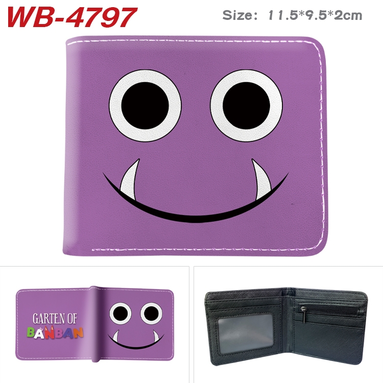 Garten of Banban Animation color PU leather half fold wallet 11.5X9X2CM WB-4797A