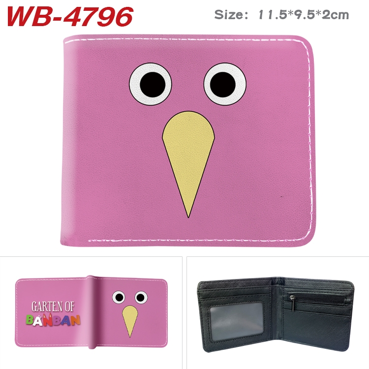 Garten of Banban Animation color PU leather half fold wallet 11.5X9X2CM WB-4796A