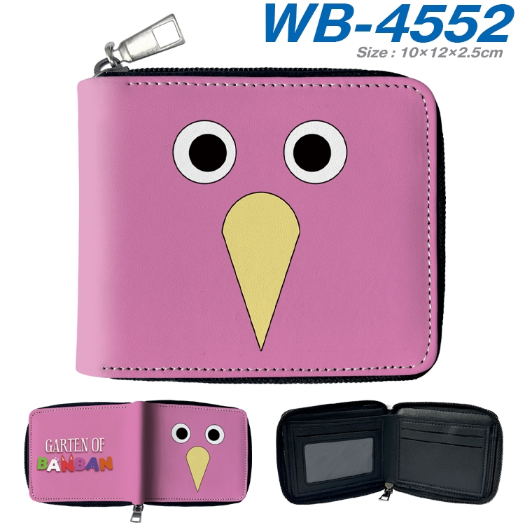 Garten of Banban Anime color short full zip folding wallet 10x12x2.5cm  WB-4552