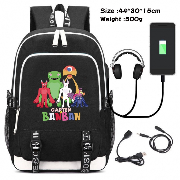 Garten of Banban Canvas double-shoulder white zipper data backpack waterproof schoolbag 44X30X15CM 500G