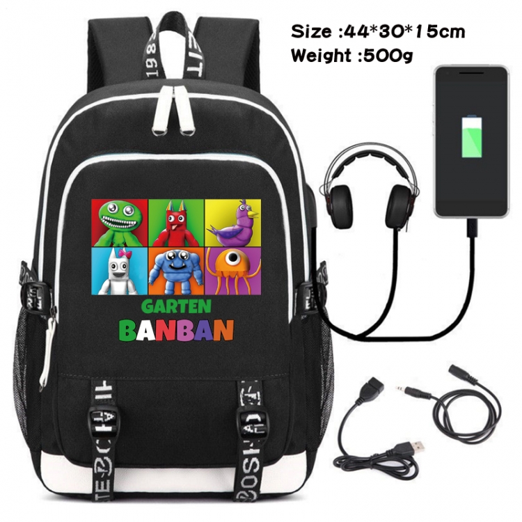 Garten of Banban Canvas double-shoulder white zipper data backpack waterproof schoolbag 44X30X15CM 500G