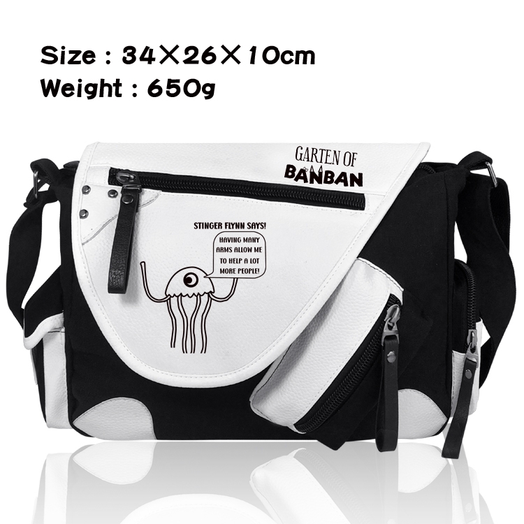 Garten of Banban Anime PU color contrast leather shoulder messenger bag 34x26x10cm