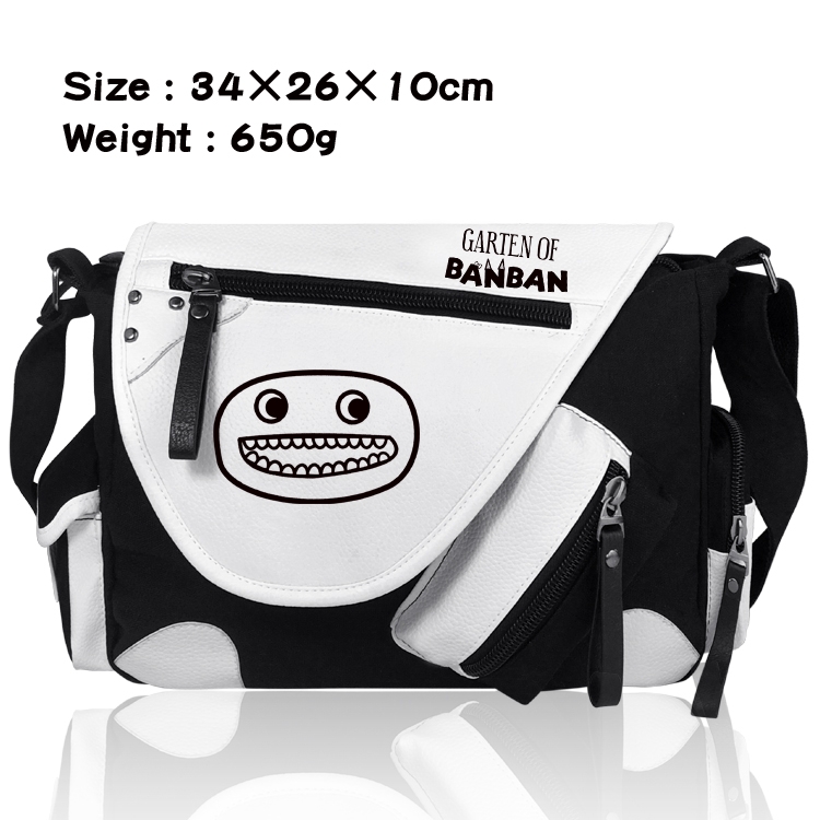 Garten of Banban Anime PU color contrast leather shoulder messenger bag 34x26x10cm