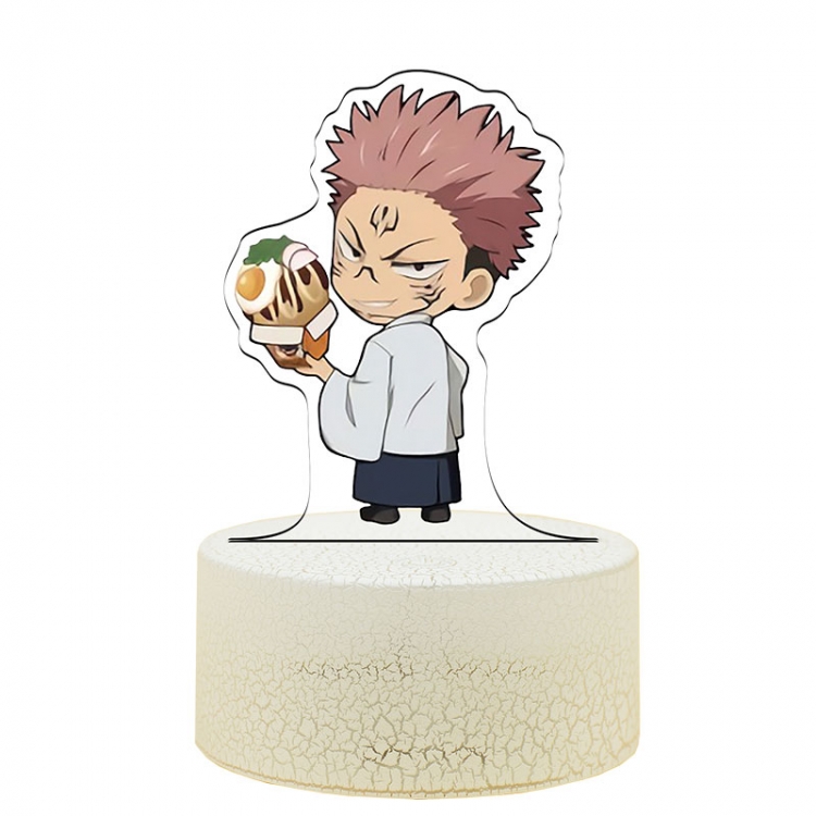 Jujutsu Kaisen Version QAcrylic night light 16 kinds of color changing USB interface box 14X7X4CM white base