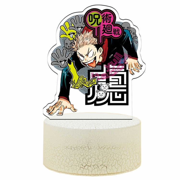 Jujutsu Kaisen Acrylic night light 16 kinds of color changing USB interface box 14X7X4CM white base