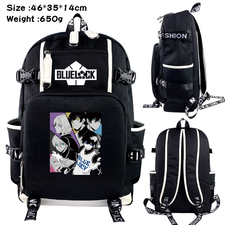 BLUE LOCK Above and below data USB backpack cartoon printed student backpack 46X35X14CM 650G