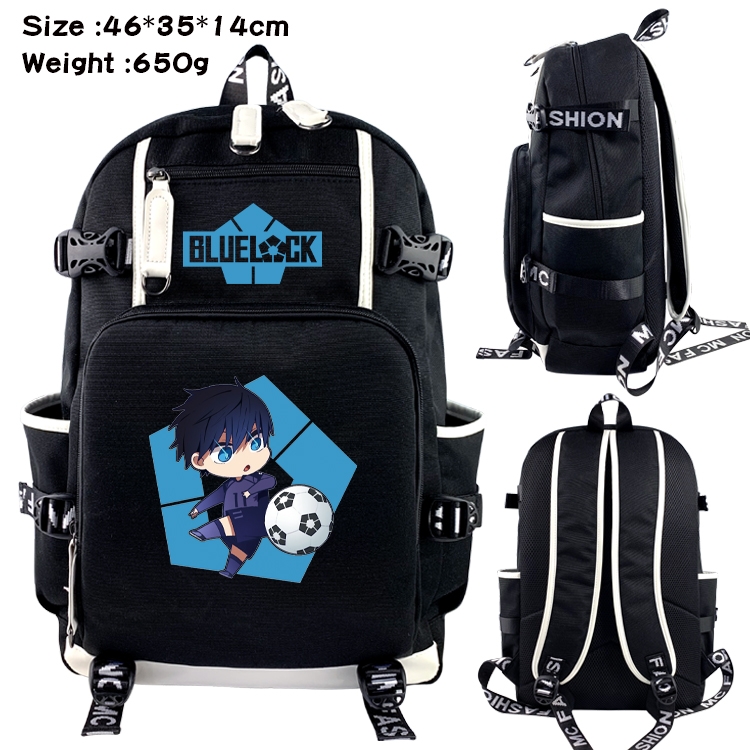 BLUE LOCK Above and below data USB backpack cartoon printed student backpack 46X35X14CM 650G