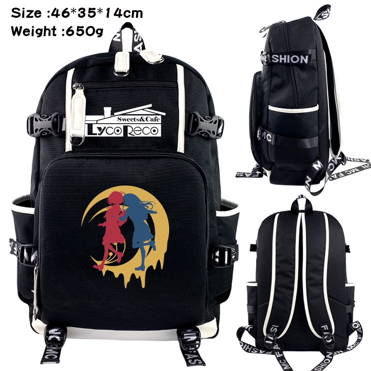 Lycoris Recoil Above and below data USB backpack cartoon printed student backpack 46X35X14CM 650G