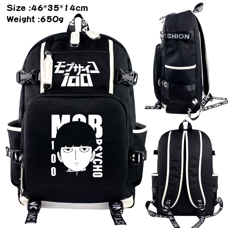 Mob Psycho 100 Above and below data USB backpack cartoon printed student backpack 46X35X14CM 650G