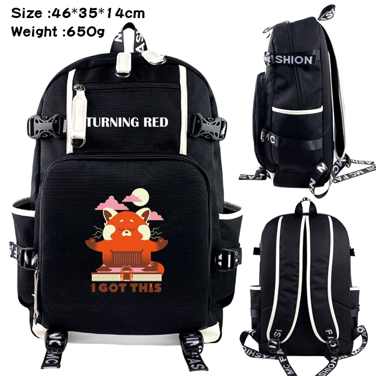 Turning Red Above and below data USB backpack cartoon printed student backpack 46X35X14CM 650G