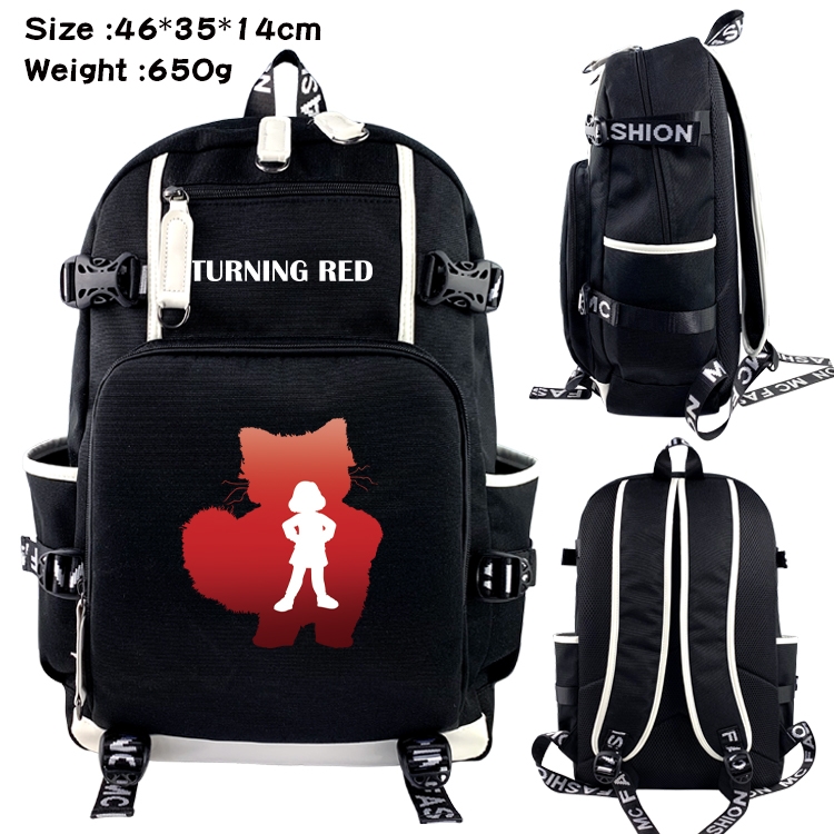 Turning Red Above and below data USB backpack cartoon printed student backpack 46X35X14CM 650G