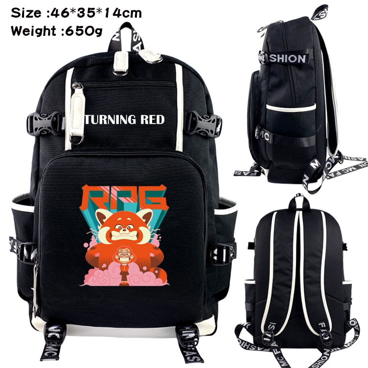 Turning Red Above and below data USB backpack cartoon printed student backpack 46X35X14CM 650G