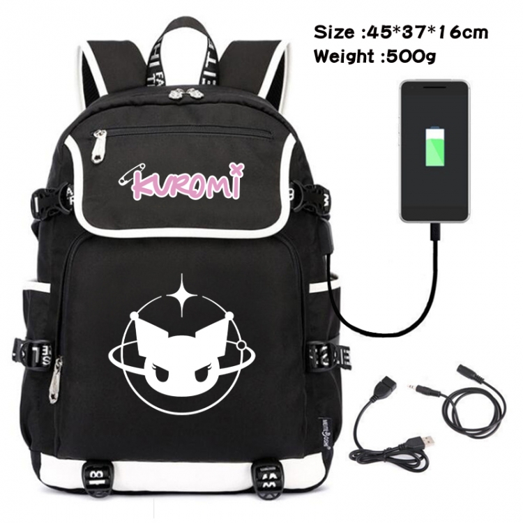 Kuromi and Melody Cartoon data backpack small flap canvas backpack 45X37X16CM