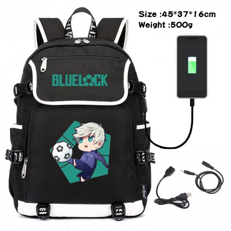 BLUE LOCK Animation data backpack small flap canvas backpack 45X37X16CM