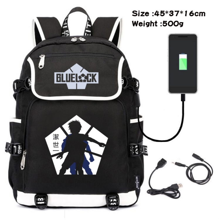 BLUE LOCK Animation data backpack small flap canvas backpack 45X37X16CM