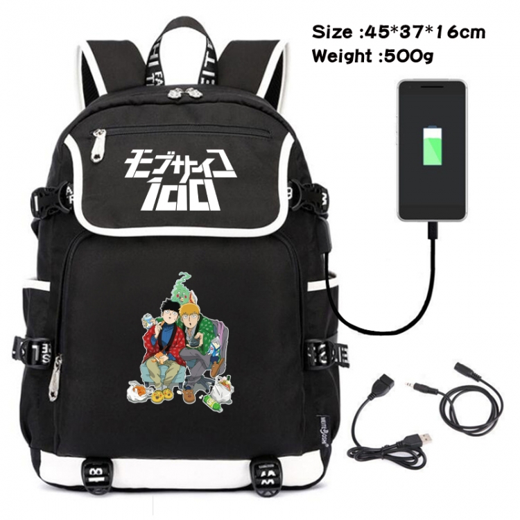 Mob Psycho 100 Animation data backpack small flap canvas backpack 45X37X16CM