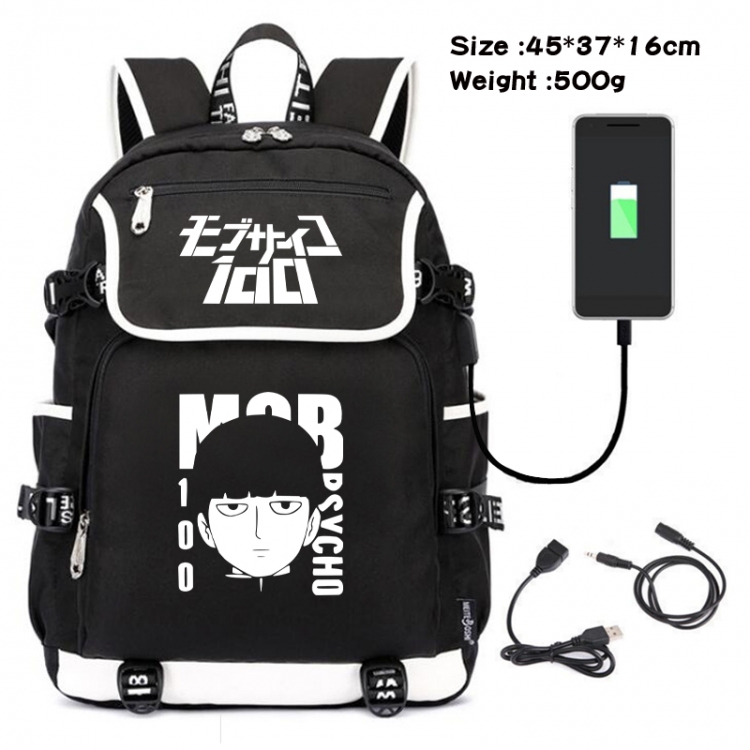 Mob Psycho 100 Animation data backpack small flap canvas backpack 45X37X16CM