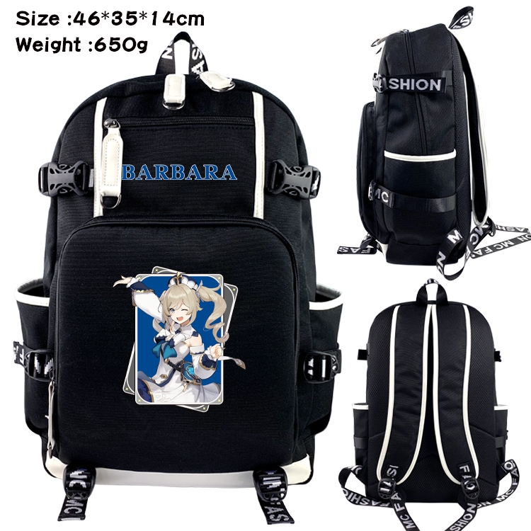 Genshin Impact Data USB backpack Cartoon printed student backpack 46X35X14CM 650G