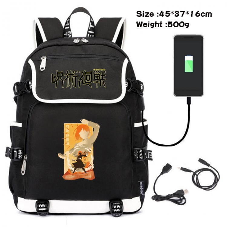 Jujutsu Kaisen Animation data backpack small flap canvas backpack 45X37X16CM