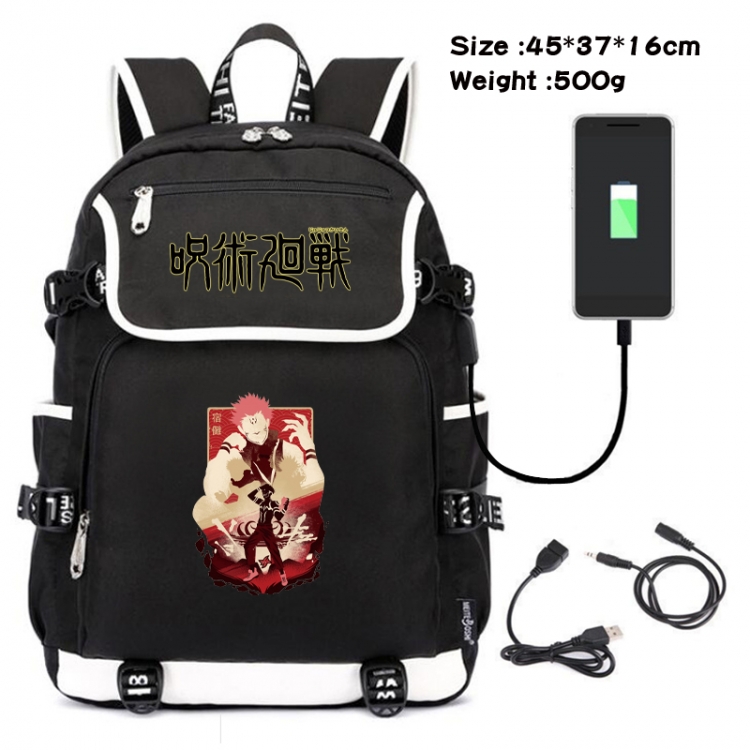 Jujutsu Kaisen Animation data backpack small flap canvas backpack 45X37X16CM