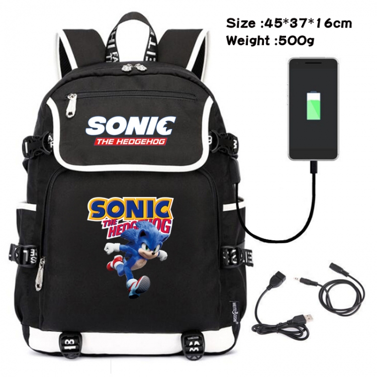 Sonic The Hedgehog Animation data backpack small flap canvas backpack 45X37X16CM