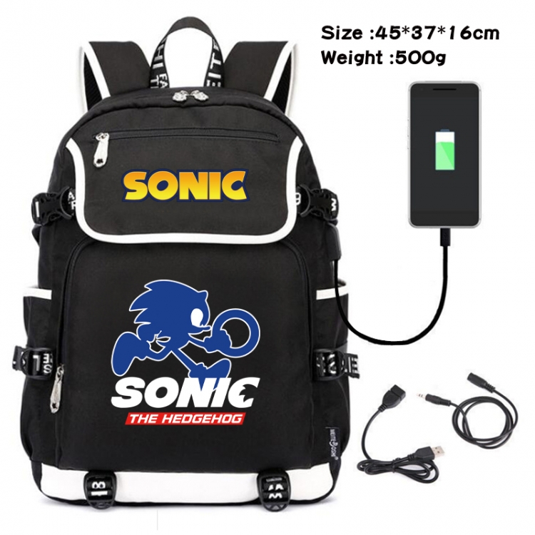 Sonic The Hedgehog Animation data backpack small flap canvas backpack 45X37X16CM