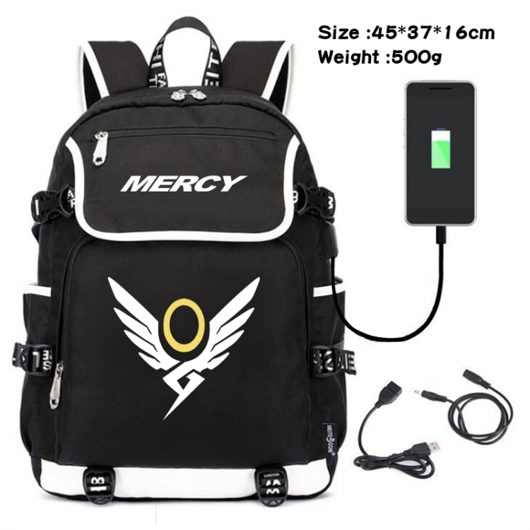 Overwatch Animation data backpack small flap canvas backpack 45X37X16CM