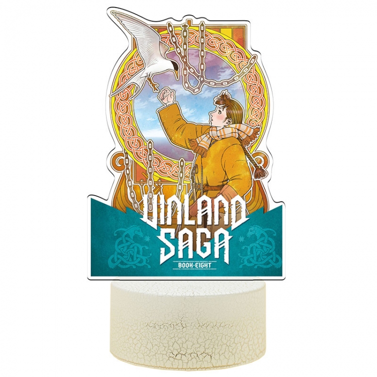 Vinland Saga 2 Acrylic Night Light 16 Color-changing USB Interface Box Set 19X7X4CM white base