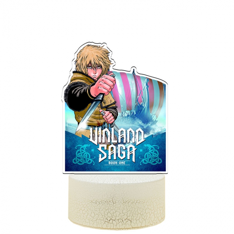 Vinland Saga 2 Acrylic Night Light 16 Color-changing USB Interface Box Set 19X7X4CM white base