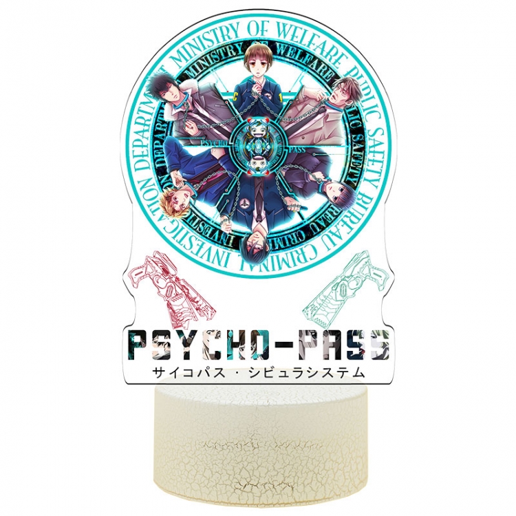 PSYCHO-PASS Acrylic Night Light 16 Color-changing USB Interface Box Set 19X7X4CM white base