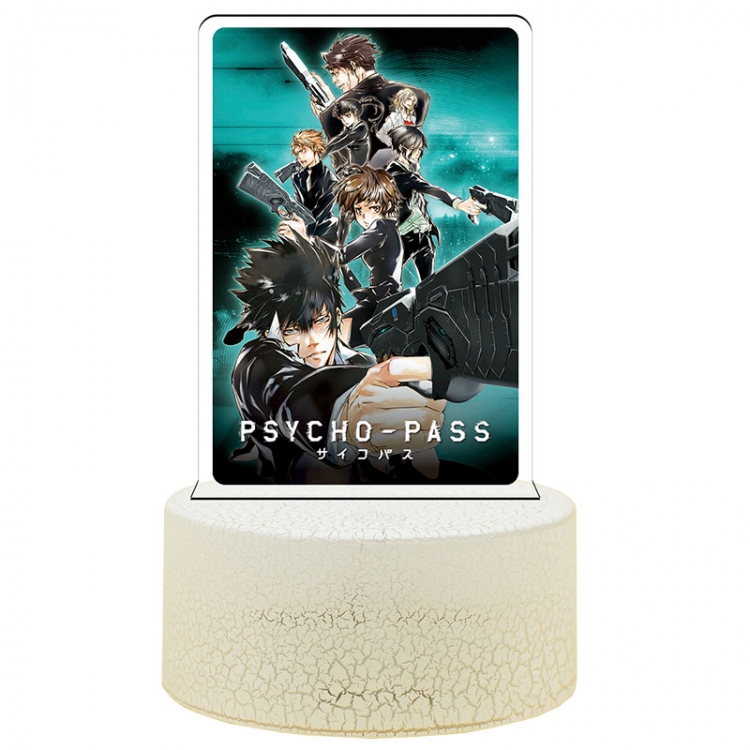 PSYCHO-PASS Acrylic night light 16 kinds of color changing USB interface box 14X7X4CM white base