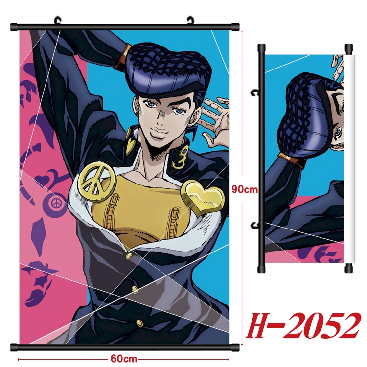 JoJos Bizarre Adventure Anime Black Plastic Rod Canvas Painting Wall Scroll 60X90CM  H-2052A