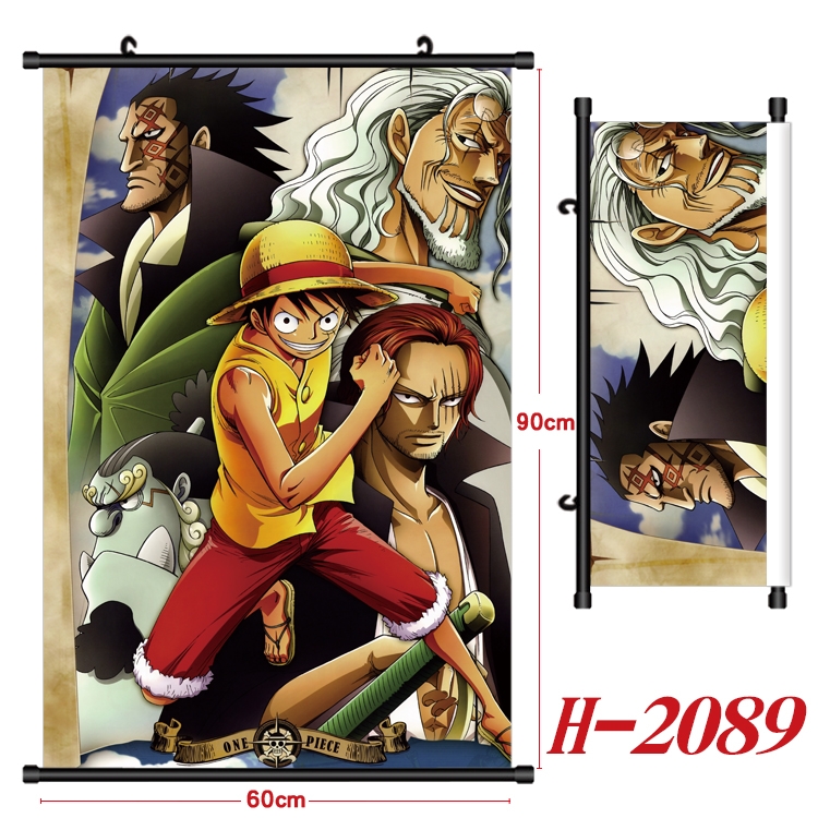 One Piece Anime Black Plastic Rod Canvas Painting Wall Scroll 60X90CM H-2089A