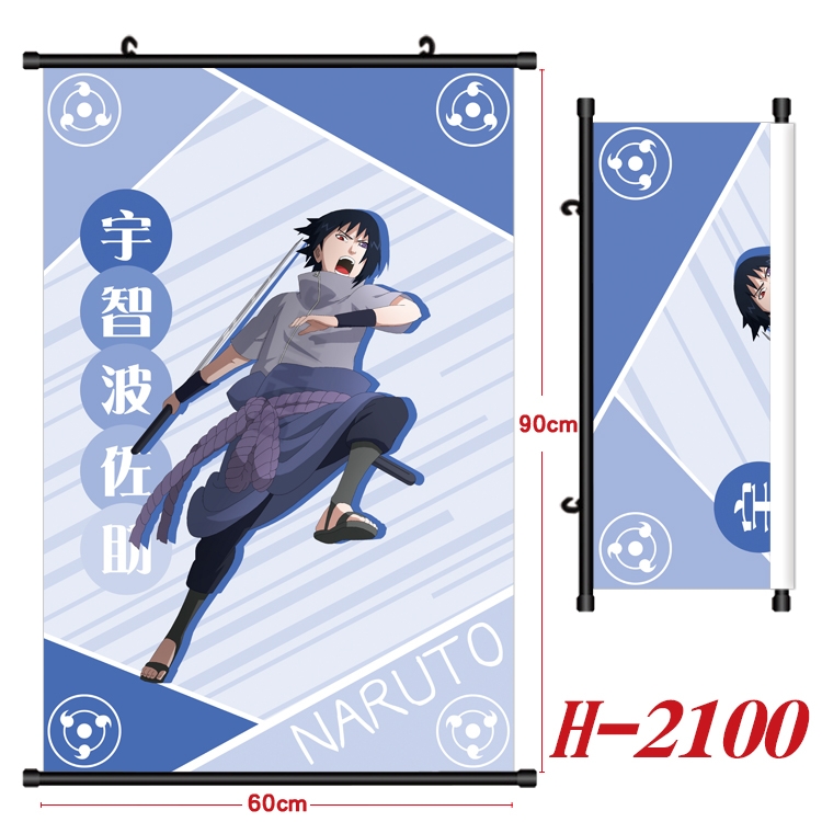 Naruto Anime Black Plastic Rod Canvas Painting Wall Scroll 60X90CM  H-2100A