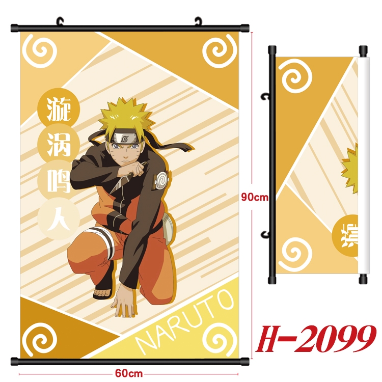 Naruto Anime Black Plastic Rod Canvas Painting Wall Scroll 60X90CM H-2099A