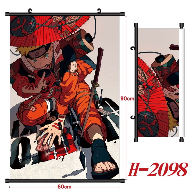 Naruto Anime Black Plastic Rod Canvas Painting Wall Scroll 60X90CM  H-2098A