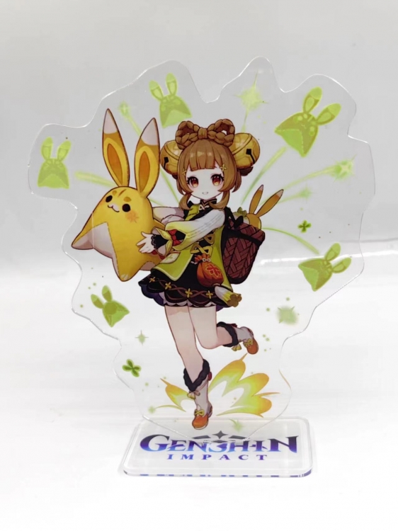 Genshin Impact Anime Laser Acrylic Humanoid  keychain Standing Plates