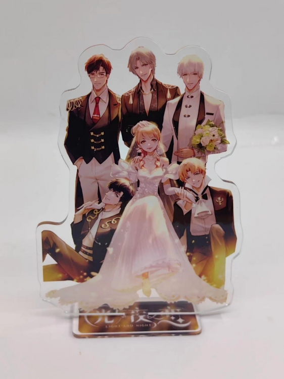 LIGHT AND NIGHT Anime Laser Acrylic Humanoid  keychain Standing Plates