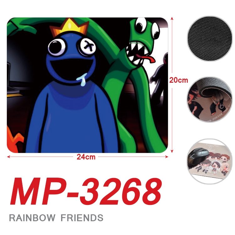 Rainbow friend Anime Full Color Printing Mouse Pad Unlocked 20X24cm price for 5 pcs MP-3268