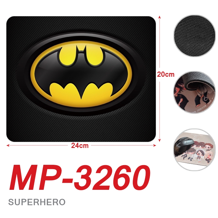 Superhero Movie Anime Full Color Printing Mouse Pad Unlocked 20X24cm price for 5 pcs MP-3260