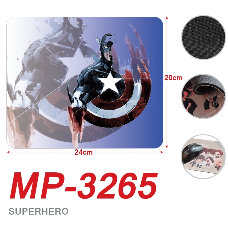 Superhero Movie Anime Full Color Printing Mouse Pad Unlocked 20X24cm price for 5 pcs MP-3265
