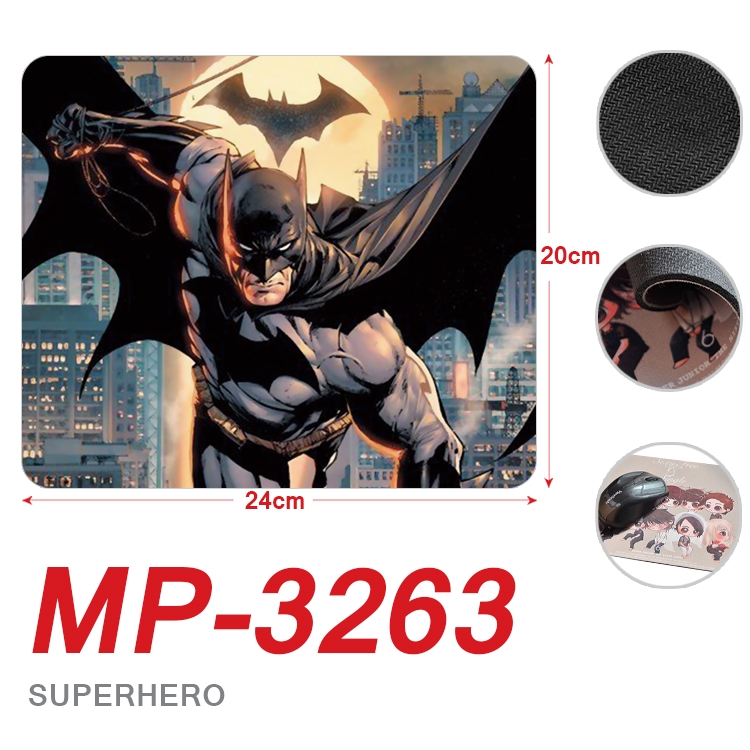 Superhero Movie Anime Full Color Printing Mouse Pad Unlocked 20X24cm price for 5 pcs  MP-3263