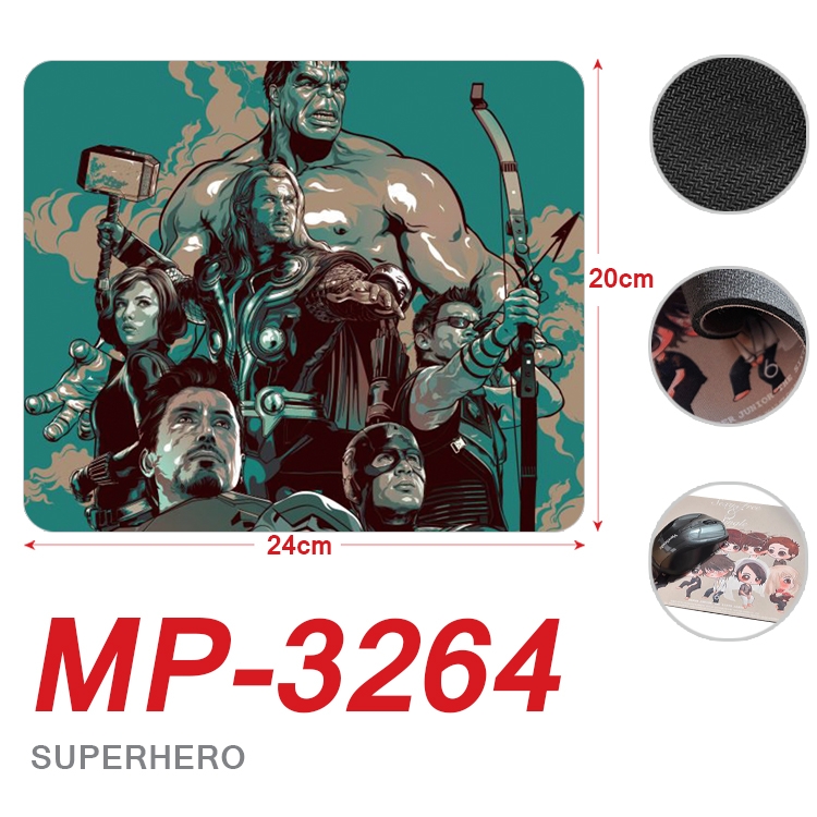 Superhero Movie Anime Full Color Printing Mouse Pad Unlocked 20X24cm price for 5 pcs  MP-3264