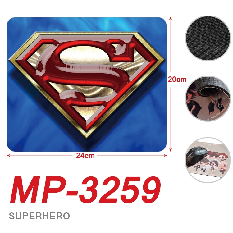 Superhero Movie Anime Full Color Printing Mouse Pad Unlocked 20X24cm price for 5 pcs MP-3259