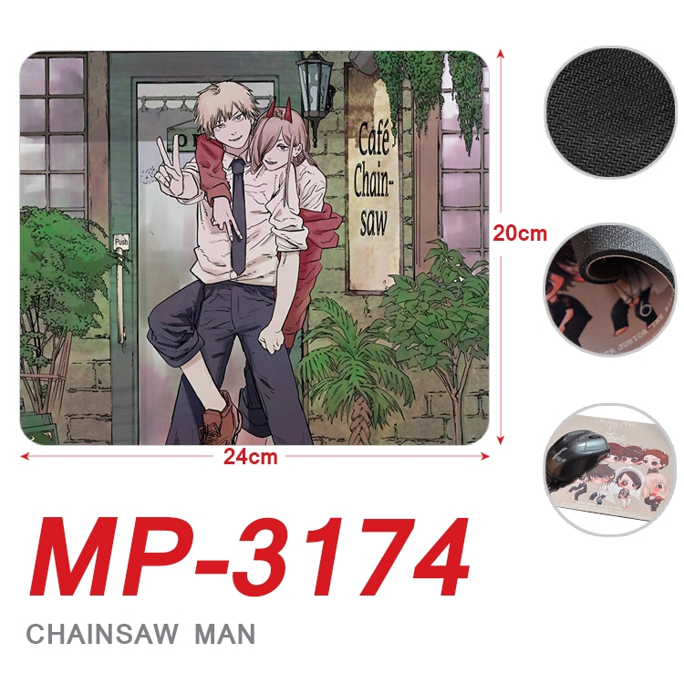 Chainsaw man Anime Full Color Printing Mouse Pad Unlocked 20X24cm price for 5 pcs  MP-3174