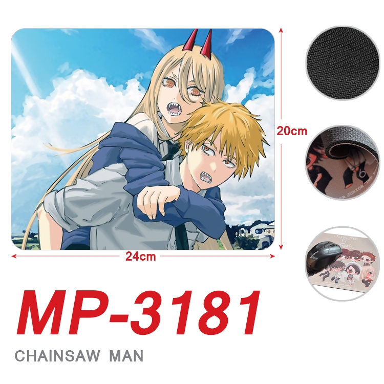 Chainsaw man Anime Full Color Printing Mouse Pad Unlocked 20X24cm price for 5 pcs  MP-3181