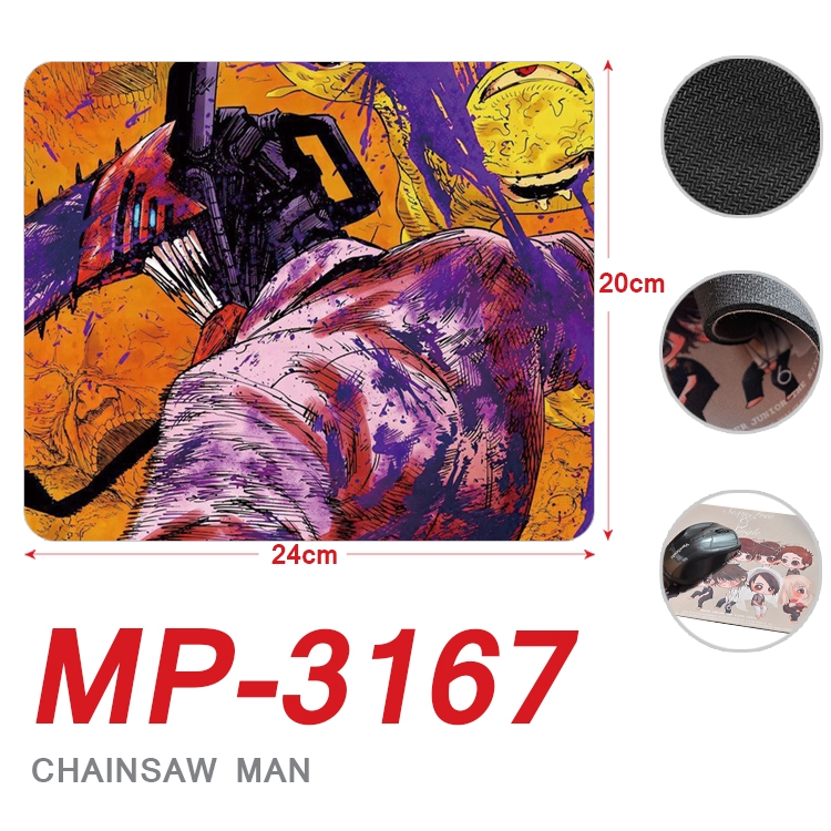 Chainsaw man Anime Full Color Printing Mouse Pad Unlocked 20X24cm price for 5 pcs  MP-3167