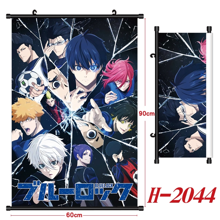 BLUE LOCK Anime Black Plastic Rod Canvas Painting Wall Scroll 60X90CM  H-2044A